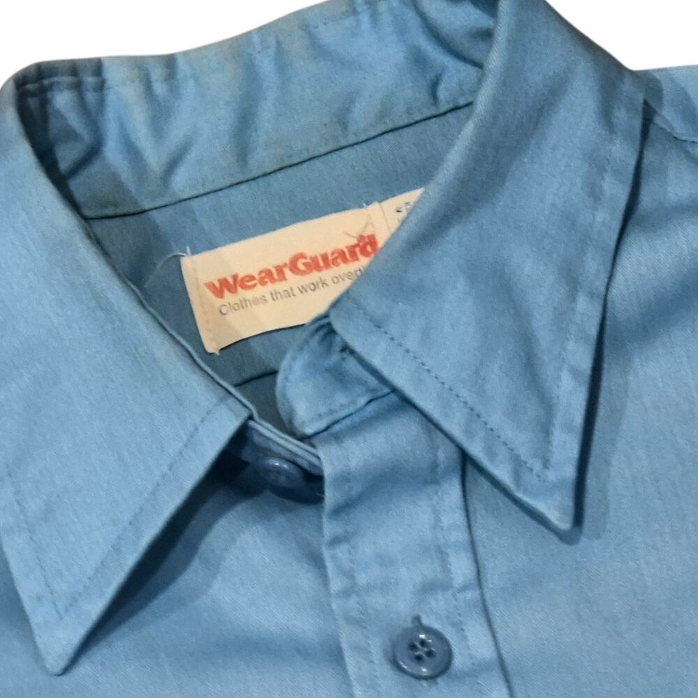 Vintage Wearguard USA Mechanics Shirt Automotive Workshirt blue men's m large xl - Picture 3 of 8